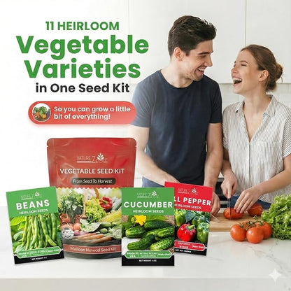11 Heirloom Seeds for Planting Vegetables and Fruits, 4800 Survival Seed Vault and Doomsday Prepping Supplies, Gardening Seeds Variety Pack, Vegetable Seeds for Planting Home Garden Non GMO