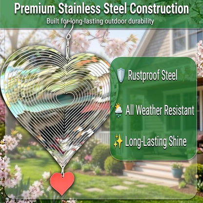 Reflective Bird Deterrents for Outside – Bird Repellent Devices Outdoor – 3D Wind Spinners Outdoor Garden Decor – Bird Repellent to Keep Woodpecker & Pigeons Away from Window Roof (Style 5)