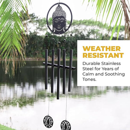 VP Home 28-inch Eternal Zen Buddha Wind Chimes for Outside Unique Zen Buddha Windchimes Outdoor Decorations Garden Decor Buddha Gift for Women, Mom, Grandma, Unisex