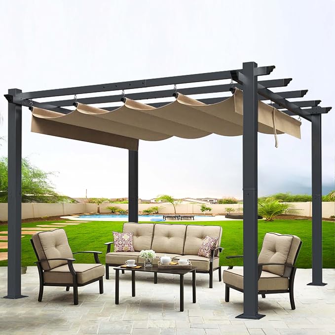 SCOCANOPY Beige Ripstop Replacement Cover Compatible with Home Depot Hampton Bay Pergola # GFM00467F,GFM00469A