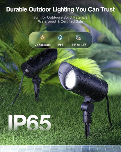 HIBOITEC 30W Spot Lights Outdoor Dusk to Dawn 120V Plug in Flag Pole Light 3000LM 5000K LED Waterproof Landscape Spotlight for Yard Garden Tree Statue, 5.9 FT Cord with Plug