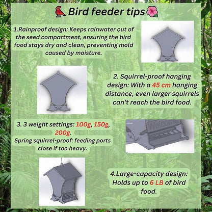 Wildpark Squirrel Proof Bird Feeders for Outdoors, 5LB Metal Hanging Feeders, Large Wild Feeders for Cardinals, Chickadees, Durable Backyard Feeders-One in Orange