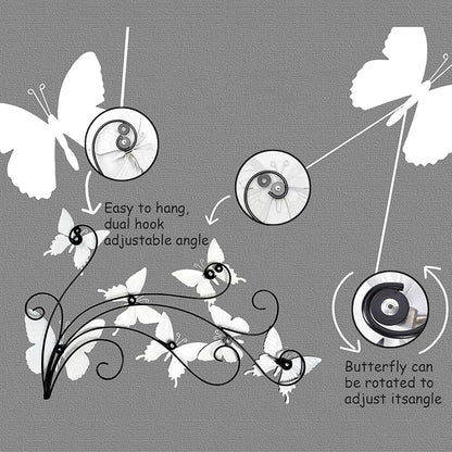 POHOHO Metal Butterflies Wall Decor Art, 22"×13.3", Indoor & Outdoor Decoration, 3D Colorful Hanging Butterfly Decorations for Patio Garden Fence Yard