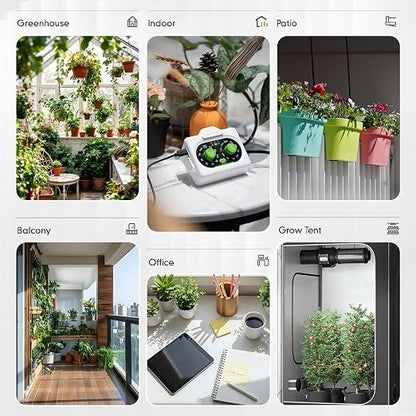 RAINPOINT Easy-Setup Automatic Plant Waterer Indoor for Pot Plant Adjustable Water Output,Battery Powered Outdoor IP54 Waterproof Drip Irrigation System Device Kit Beginner-Friendly Water 10-15 Plants