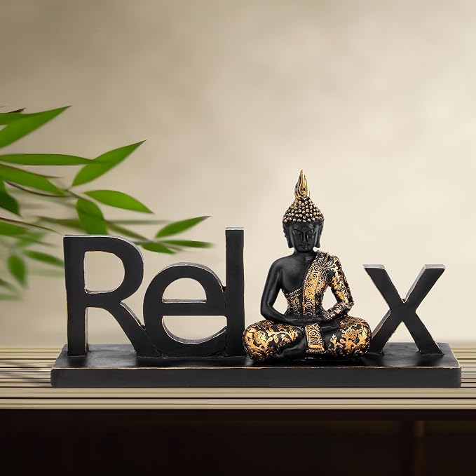 Smadeer Buddha Statue Buddah Buda - Buddah Statues for Home Decoration,Laughing Buddha Statue for Yoga feng Shui Meditation Spiritual Room Decor,Buddha Decor Indoor, Relax Budha Zen Decor