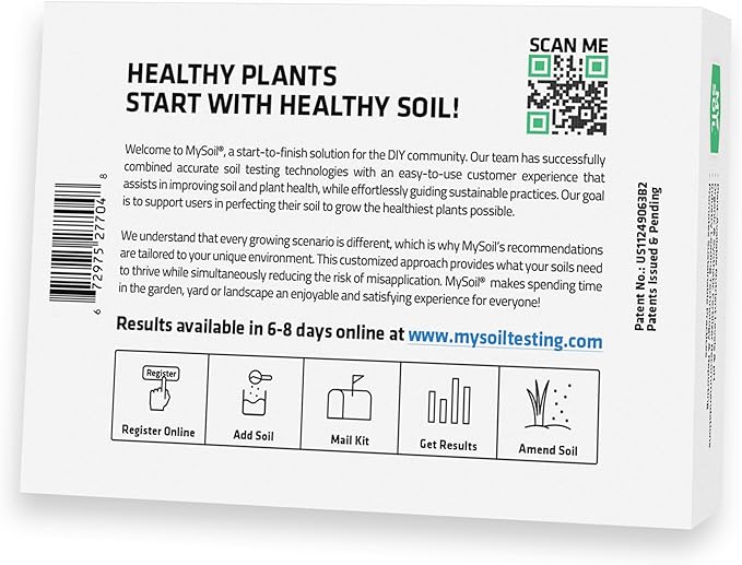 MySoil Soil Test Kit 4 Pack, Unlock Your Lawn & Garden Potential, Complete & Accurate Nutrient and pH Analysis with Recommendations Tailored to Your Soil and Plant Needs
