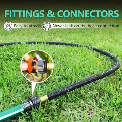 1/2'' Soaker Hose 75 Ft for Garden Beds, Garden Soaker Hose Drip Irrigation System
