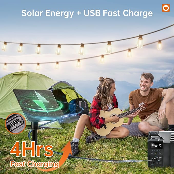 addlon 78FT(72+6) Solar String Lights Outdoor, Waterproof Solar Powered Outside Lights with Remote & USB Port, ST38 LED Shatterproof Bulbs, Dimmable Solar Light for Camping Backyard Porch