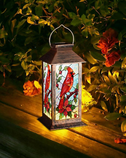 Cardinal Solar Lanterns Outdoor Waterproof Garden Decor Birthday Gifts for Women Mom Grandma Sister, Hanging LED Plastic Solar Lights Outside Decorative for Yard Patio Backyard Lawn Decorations