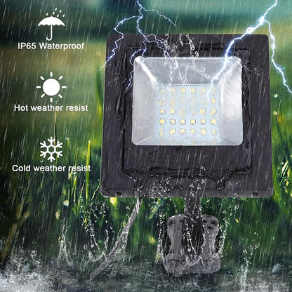 Solar Lights Dusk to Dawn 4400mAh Solar Powered Spotlight Outdoor Waterproof 6000K Wall Mounted Lighting with 16FT Cord for Patio, Flag Pole, Fence, White