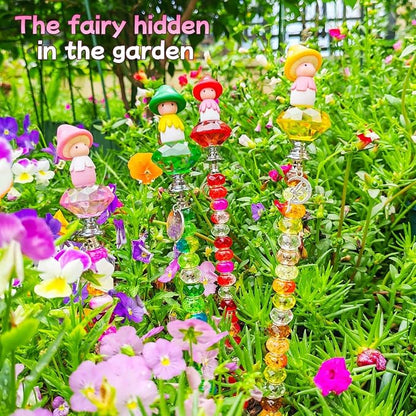 102 Pcs Fairy Garden Accessories Outdoor Kit - DIY Fairy Wand Beaded Garden Stakes Decorative Kit with Miniature Mushrooms Figurine for Different Festivals, Beadable Items(Mushrooms)