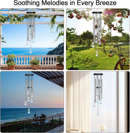 Virekm Friendship Wind Chimes, Small Outdoor Windchime for Patio Decoration, Garden Decor. Zen Garden Decor Christmas Mothers Day Mom Wind Chimes Gifts (Wishing Bottle)