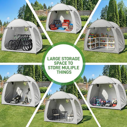 Outvita Portable Bike Tent Cover for 4-5 Bikes, Garden Tools | Outdoor Bicycle Storage Sheds 210D Oxford Fabric PU 4000 for Motorcycle, Lawn Mower, Camping, Travel