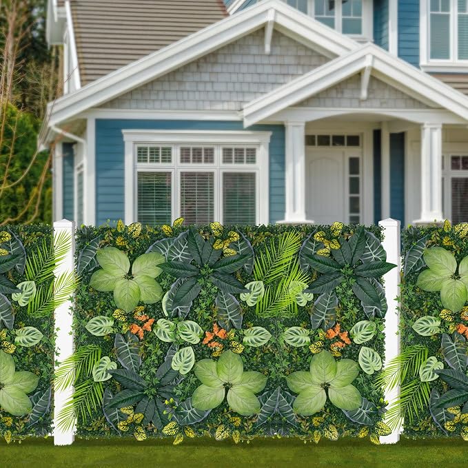 Grooy 40"x120"(33.33 SQFT) Artificial Grass Wall, Greenery Backdrop Wall with UV-Anti, Fake Grass Panels for Indoor Party Wedding and Outdoor Garden Decor