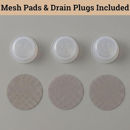 Ceramic Pots for Plants Set of 3, 6, 5, 4 Inch Diameter with Drainage Holes | Thick Durable Ceramic Pots, Plant Pots with Drainage Holes, Mesh Pads, Drain Plugs & Anti-Scratch Pads, Decorative Flower Pot