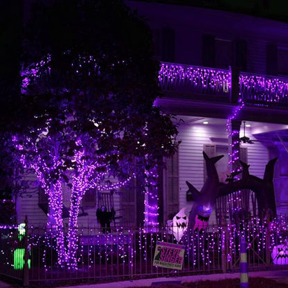 Dazzle Bright Halloween Fairy String Lights, 20 FT 60 LED Copper Wire Battery Operated Waterproof Lights, Halloween Decorations for Indoor Home Room Outdoor Garden Patio Party Decor (Purple)