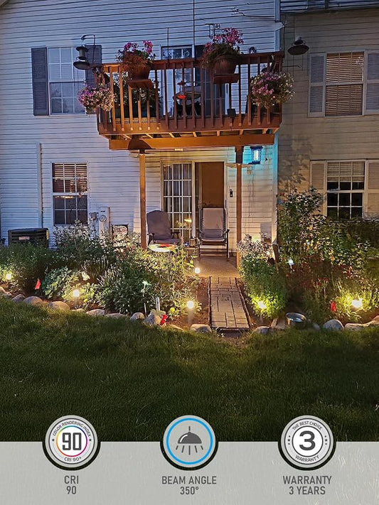 LEONLITE 12-Pack Low Voltage Landscape Pathway Lights, 3W, CRI90, 3000K | 12-24V AC/DC, Aluminum, ETL, Warm White, Low Voltage LED Bollard Path Lights, for Walkway Yard Garden