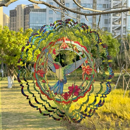 Eandisom Wind Spinners Outdoor Hummingbird - Birthday Gifts for Women Mom Grandma, Hanging Wind Spinner 12 inch 3D Wind Sculptures for Garden Decor for Outside, Patio, Yard, Outdoor
