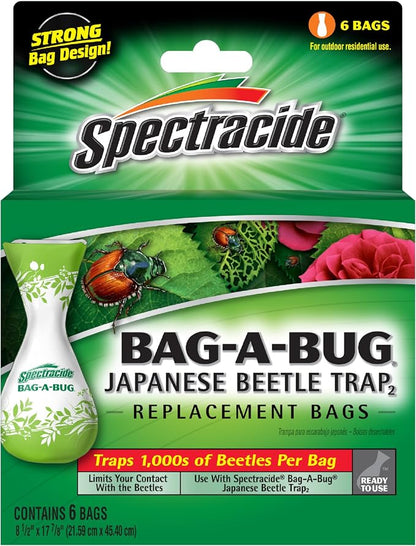 SpectracideBug Japanese Beetle Trap Disposable Bags, 6 Count (Pack of 12)