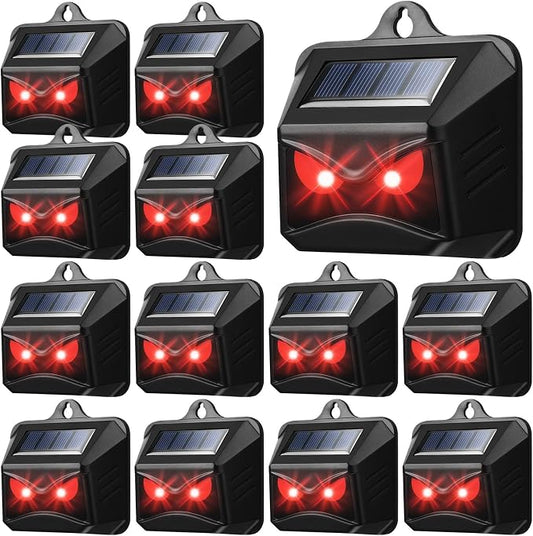Solar Control Light Nocturnal Animal Repeller Outdoor Deterrent Devices Light Sensor Animal Repellent for Skunk Deer Coyote Fox Raccoon Cat Garden Yard Farm Chicken Coop (12, Black)