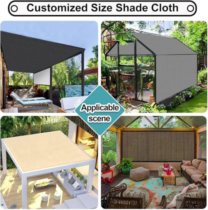 Shade&Beyond 90% Sun Shade Cloth with Grommets, 10' X 20' Pergola Shade Cover Canopy, Mesh Tarp Sun Screens for Patio, Outdoor, Garden, Backyard, Dark Gray