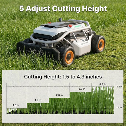 Mowrator S1 4WD 12Ah Remote Control Lawn Mower, All-Season Yard Care, 75% (37°) Slope Climbing, 21" Cutting Width, 1.5–4.3" Adjustable Cutting Height, Up to 0.75 Acres