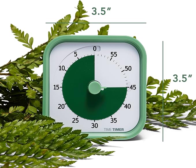 TIME TIMER Home MOD – 60-Minute Visual Timer, Home Edition, Silent Operation, for Homeschool Supplies, Study, Office & Meetings (Fern Green)