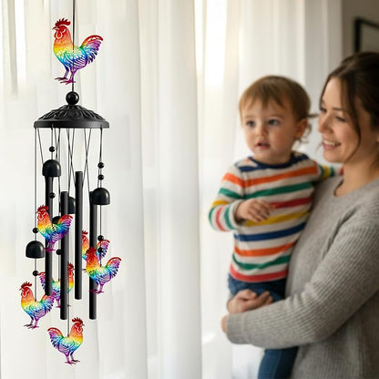 Wind Chimes for Outside, Deep Tone Memorial Windchimes for Patio Porch Balcony Decoration, Memorial Wind Chimes Gifts for Mother’s Day Women Mom Grandma Sister(Chicken)