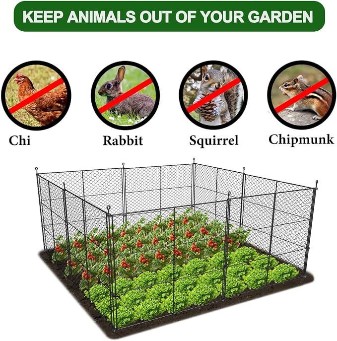 8 Panels Chicken Wire Plant Protectors, 19ft(L) x 24in(H) Plant Protectors from Animals, Raised Garden Bed Fencing, Garden Protection Bunny Barricades from Chicken Squirrels for Vegetables