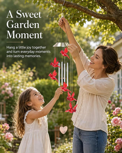Nacome Wind Chimes for Outside: Tubes Memorial Wind Bell Mother's Day Birthday Gifts for Mom Women Grandma Her - Yard Garden Indoor Outdoor Decor (Cardinal)