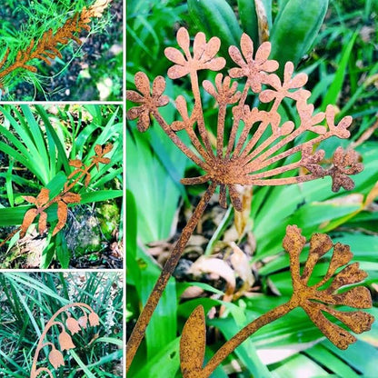 Metal Flowers Garden Stakes | 5Pcs，Easy to use, no maintenance required