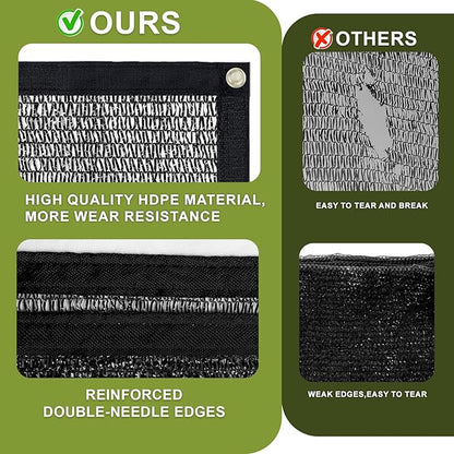 LOVE STORY 10x20FT 55% Black Shade Cloth Sun Shade Net with Grommets Sunblock Net Mesh Tarp for Garden,Plants Cover,Greenhouse and Patio