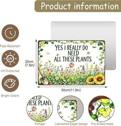 Garden Decor for Outside Gardening Gifts for Women Outdoor Patio Decor | Garden Signs for Outside Greenhouse Yard Whimsical House Decor Vintage Metal Wall Art Plant Lovers Gifts for Mom Wife Grandma