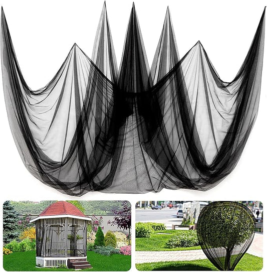 ANPHSIN 2 Pcs 13x10ft Nearly Invisible Mosquito Net for Patio - Mesh Netting Screen for Outdoor Garden Porch Balcony, Protects Skin & Plants from Bugs, Birds, Black