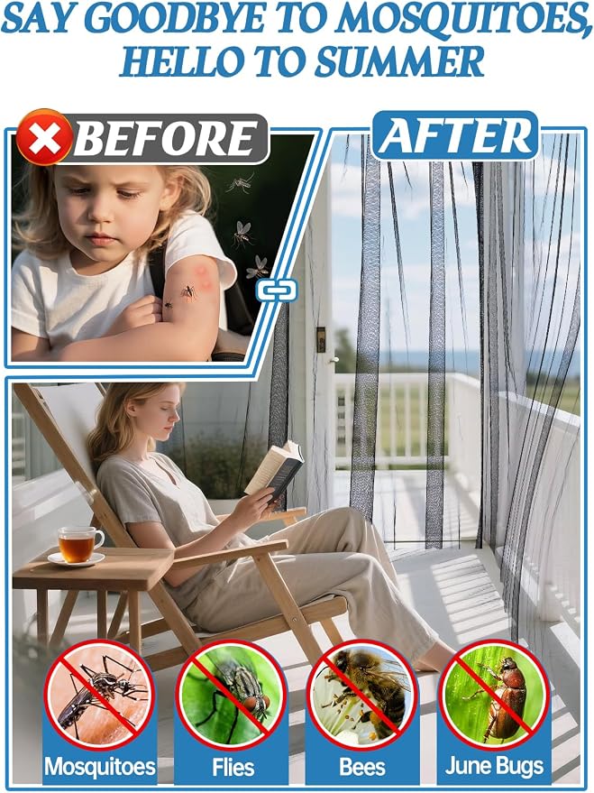 ANPHSIN 65x10ft Nearly Invisible Mosquito Net for Patio - Mesh Netting Screen for Outdoor Garden Porch Balcony, Protects Skin & Plants from Bugs, Birds, Black