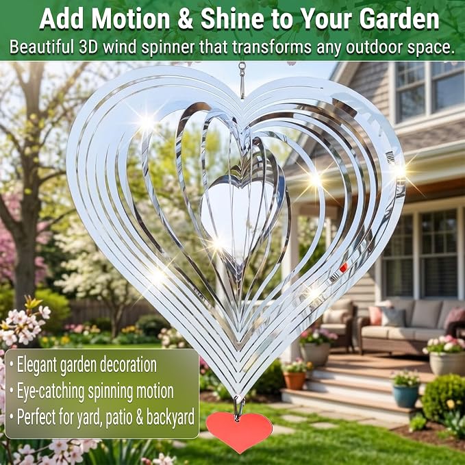 Reflective Bird Deterrents for Outside – Bird Repellent Devices Outdoor – 3D Wind Spinners Outdoor Garden Decor – Bird Repellent to Keep Woodpecker & Pigeons Away from Window Roof (Style 5)
