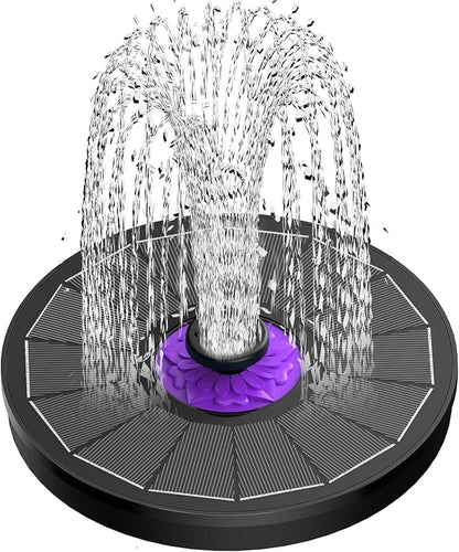 SZMP Solar Fountain 3.5W Bird Bath Fountains with Flower Upgraded Glass Panel, Solar Powered Water Fountain with 7 Nozzles & 4 Fixer, Solar Fountain Pump for Bird Bath, Garden, Pond, Outdoor -Black
