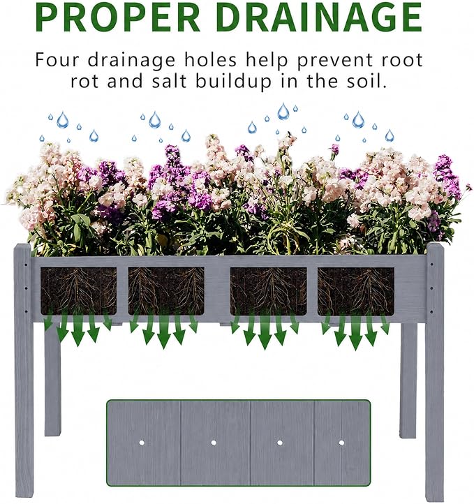 30" H Raised Garden Bed with Legs, Fir Wood Elevated Garden Bed Planter Box | Plant Stand Indoor/Outdoor for Tomato, Strawberry Herb Garden Planter