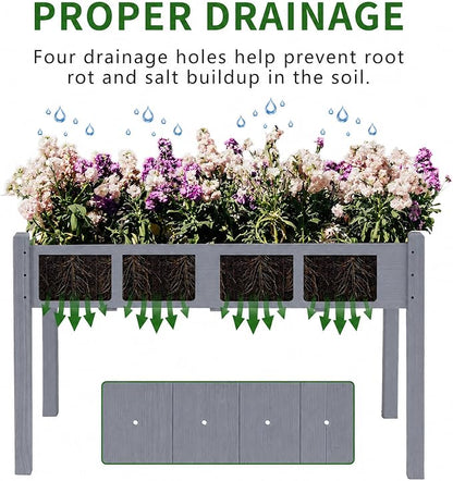 30" H Raised Garden Bed with Legs, Fir Wood Elevated Garden Bed Planter Box | Plant Stand Indoor/Outdoor for Tomato, Strawberry Herb Garden Planter