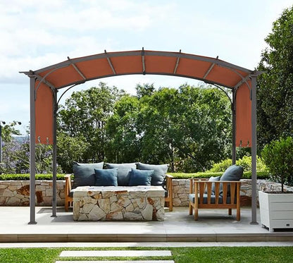 85''x 208'' Universal Doubleton Steel Pergola Replacement Cover for Pergola L-PG080PST,(Rust Red)