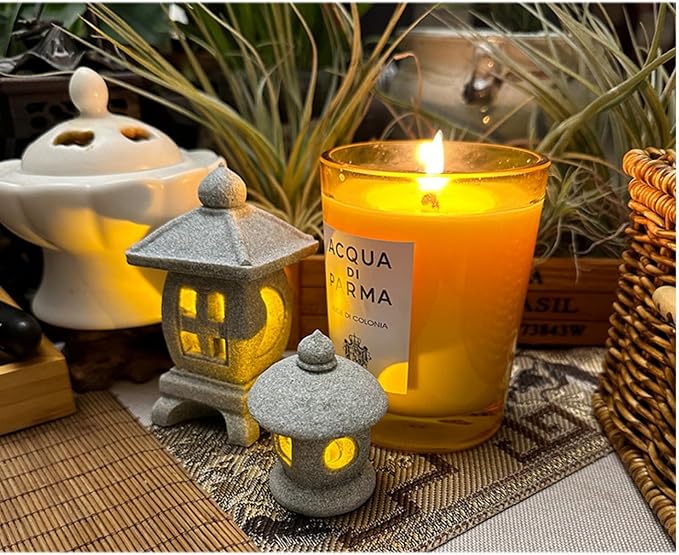 Japanese Pagoda LED Lamp Statue Figurine, LED Lantern Pagoda Statue Figurines for Home Table Decor - Style A