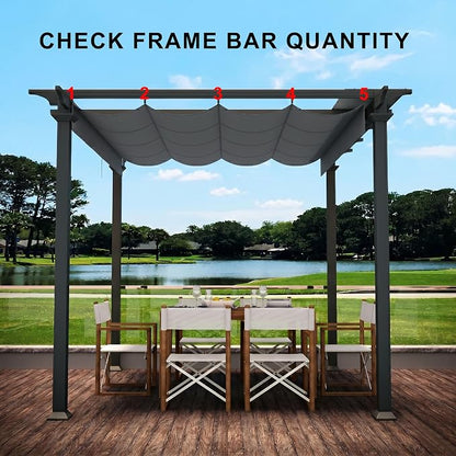 Pergola Shade Cover Replacement Canopy Top Compatible with Home Depot Hampton Bay Pergola Model #GFM00467F - Gray(Canopy Top Only)
