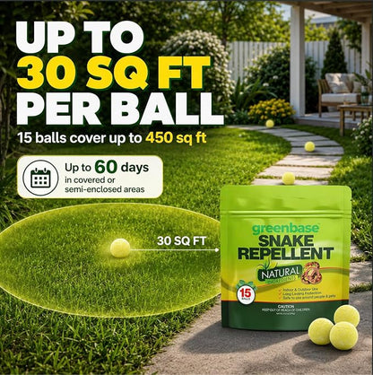 Snake Repellent for Yard Powerful Pet Safe,Moth Balls for Home Lawn Garden Camping Fishing Home to Repels Snakes and Other Pests - 15 Pack