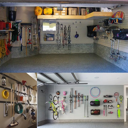 Heavy Duty Garage Storage Hooks, Wall Mounted Utility Hanging Rack for Surfboard, Ladder, Bike, Folded Chairs