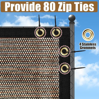 Brown 4FT X 50FT Outdoor Privacy Screen Fence & Mesh Shade Net Cover, Ideal for Garden and Backyard - Enhances Privacy for Fencing & Chain Link, Perfect for Patio Privacy Wall, Slats，Freestanding