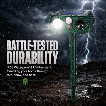 2026 New Animal Repellent Outdoor Squirrel Raccoon Sonic Fortress Pro Deer Repellent Devices with Light for Garden, Motion Activated Cat Deterrent to Scare Rabbit Dog Skunk Fox for Farm Yard (2)
