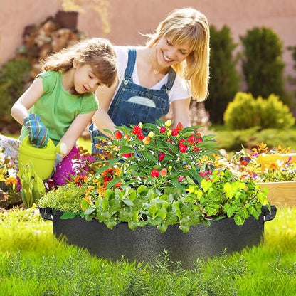 ZtohPyo 2-Pack 15 Gallon Grow Bags,Round Fabric Raised Garden Beds with 2 Handles,Durable Garden Planter Cloth Pots Container to Grow Vegetables for Outdoor Plants