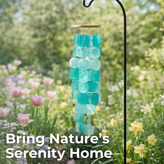 Solange & Frances Wind Chimes for Outside. Capiz Shell Wind Chime Outdoor Decor. Unique House Decor and Birthday Gifts for Women. Ideal Gifts for Women Who Have Everything