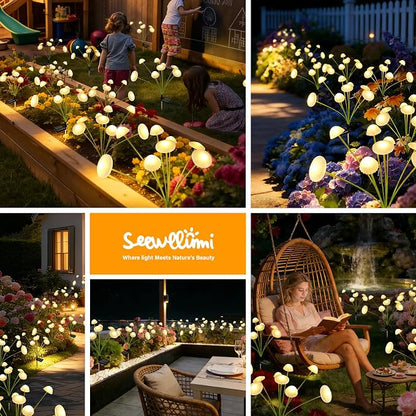 Solar Garden Lights Outdoor, 2Pack Solar Lights Garden Decor, Swaying Mushroom Lights Waterproof for Yard, Patio,Pathway Decoration,Gifts for Women,Mom(Warm White)