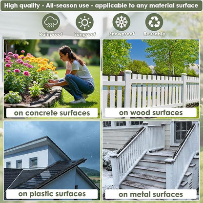 Plastic Bird Spikes Deterrent for Outside to Keep Birds Pigeon Squirrel Away from Porch Baffle Feeder Yard Patio, Fence Spikes 20pack 20Feet Bird nest blocke, Anti-Climb Spikes for Plant Garden